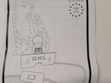 a drawing of a cat that is sitting on a lamp