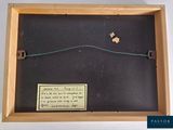 a picture of a wooden box with a picture of a butterfly