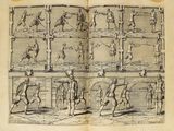 an old book with a bunch of drawings on it