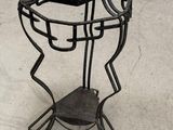wrought iron and marble side table with stand