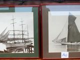 deux photos encadrées représentant un voilier et un voilier