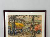 tableau représentant un vieux camion garé sur le bord de la route
