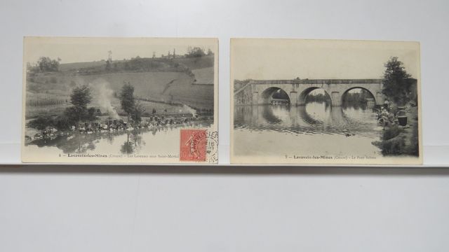 Lavaveix-les-Mines : Lot de 2cpa : Les Laveuses sous Saint-Martia...