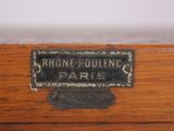an old wooden box with a label on it that says pierre poulenc paris
