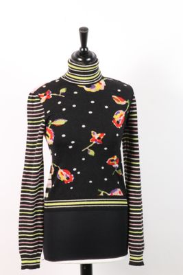 MOSCHINO - Pull à col roulé en maille, le plastron à décor f…