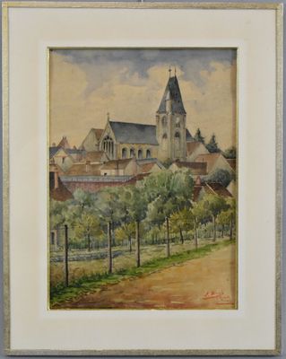 MERIOT (XXe siècle) - St Arnoult Aquarelle signée en bas à d…