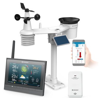 Centrale météo BRESSER MeteoChamp HD LED WiFi 7-en-1, gris, …