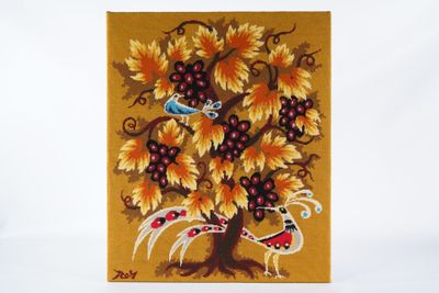 P. REY (XXe) L'automne Carton de tapisserie Signé en bas à g…