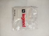 a plastic bag with a red and black logo on it