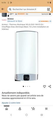 Ariston - Thermos électrique VELIS EVO 100 ES EU: Chauffage …