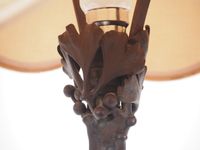 Lampe Art Déco en bronze à décor de feuilles de Ginkgo Bilob… (photo 4)