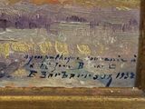 an image of a painting of a man sitting on a bench