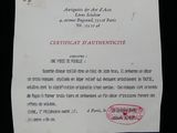 a certificate on a piece of paper with a stamp on it