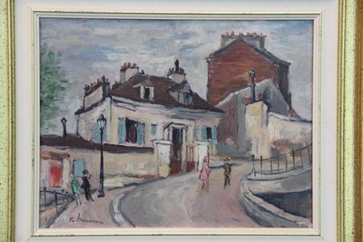 Roger BOUVIER "Montmartre vieille rue", huile sur toile sign…