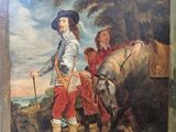painting of a man riding a horse next to another man on a horse