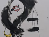 un dessin représentant un chat assis sur une table