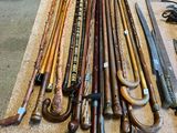 many different types of canes on a table