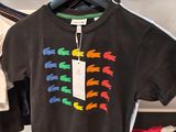 a t - shirt that has a bunch of different colors on it