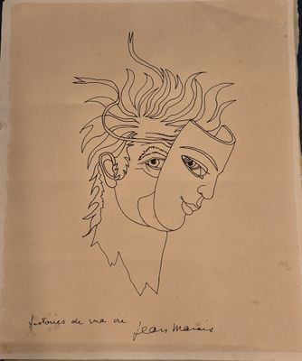 a drawing of a man with a mohawk on a piece of paper