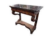 a table with a marble top on a white background