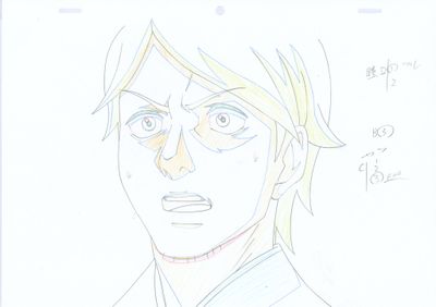 drawing of a man with glasses and a tie in front of a white background