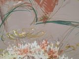 a painting of flowers in a vase on a table