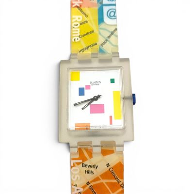 a watch that has a map on the front of it
