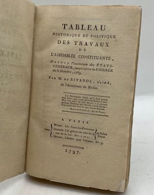 RIVAROL, Antoine de. Tableau historique et politique des tra…