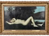 une image représentant un tableau d'une femme nue allongée sur le sol