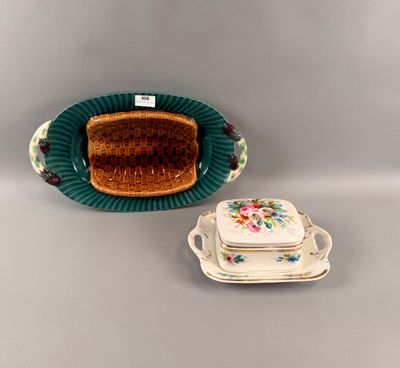 Plat de service à asperges et beurrier et son support anglai…