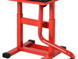 un gros plan sur une table rouge au plateau noir