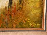 a picture of a painting of a tree in a field