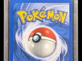a close up of a card with a pokemon ball on it