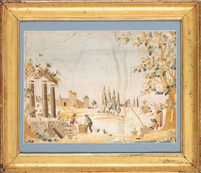 110. Peinture à l’aiguille, XIXe siècle.