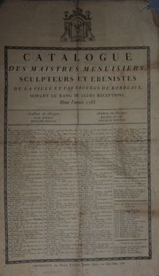 (Menuiserie, ébénisterie) Catalogue des maistres menuisiers,… - Photo 1
