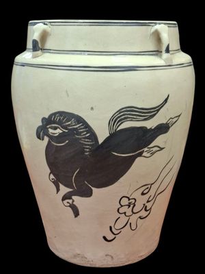 COREE, Époque XIXe-XXe Jarre en grès dans le style de CIZHOU…