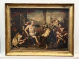 a painting of a group of people in a room