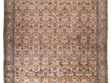 tapis persan ancien à motif floral sur fond beige