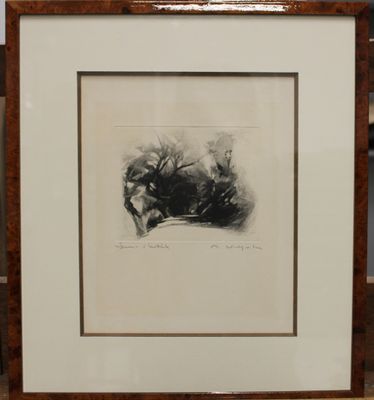 an image of a drawing of a man on a horse in a frame