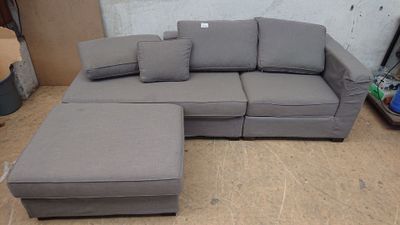 Canapé modulable MILANO en 3 modules , tissu gris , dimensio…