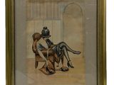 an image of a painting of a woman sitting on a chair