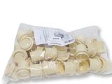 a bag of pasta shells on a white background