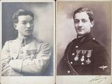 deux vieilles photos en noir et blanc représentant deux hommes en uniforme militaire