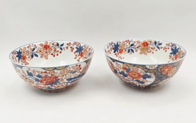 paire de bols en porcelaine Imari japonaise