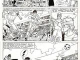 a black and white comic strip with a cartoon of a baseball game