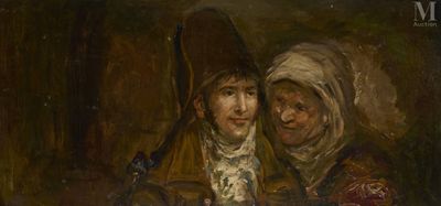 une image représentant un tableau où l'on voit deux femmes debout l'une à côté de l'autre