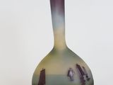 a vase that has a picture of a boat on it