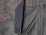 a close up of a piece of fabric that has been stitched to the back of a jacket
