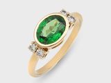 Bague en tourmaline verte et diamant