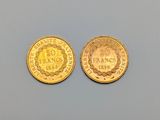 deux pièces d'or, dont l'une est un souverain et l'autre un souverain